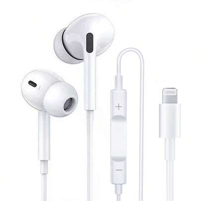 Wired Earphones With Built-In Remote Control For Music, Call And Volume, Compatible With IPhone 14/13/12/11/XR/XS/X/8/7/SE/Pro/Pro Max, Lightning Port Wired In-Ear Headphones Compatible With Apple Lightning Interface