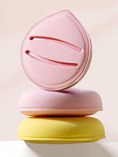 2 pièces Ensemble d'éponges de maquillage triangulaires douces neutres, surface veloutée sans couture, conception à double sangle pour une prise en main sécurisée, lavable et réutilisable, portable, style doux mignon, convient pour le maquillage quotidien, l'application de fond de teint/correcteur, les voyages, le salon, la fête des mères, Pâques, la Saint-Valentin, les anniversaires, les mariages, les fêtes, toutes les saisons