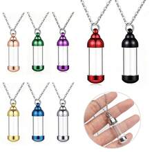 Mặt dây chuyền đựng tro cốt hình trụ bằng acrylic, ống đựng tro cốt trong suốt, mặt dây chuyền kỷ niệm, trang sức tưởng niệm. - Hình trụ trong suốt - Xem 1
