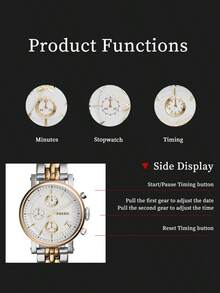 Fossil ES3840 女士时尚腕表 - 不锈钢表壳和表带，矿物玻璃，50米防水，银色表盘 - 独家发售 - 玫瑰金 - 查看 5