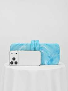 1pc European And American Style Acrylic Evening Clutch Bag, Rabbit Teeth Shape Design, Handbag/Shoulder Bag For Party, Wedding, Valentine's Day, Pattern Is Random - Baby Blue - View 2