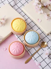 1/2/3/4pcs Colorful Dumpling Shaped Slow Rising Squeeze Toy, Realistic Fake Food Design, Stress Relief Hand And Desktop Fidget Toy, Suitable For Anxiety Relief, Office Relaxation And Home Decor, Best Gift For Family And Friends (Random Color) - Multicolor - View 3