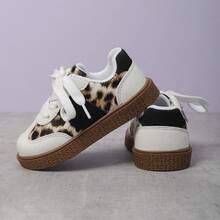 1 Pair New Soft-Sole Leopard Print Children's Casual Sports Shoes, Unisex Toddler Vintage Patchwork Non-Slip Running Shoes For Spring & Autumn - White - View 15