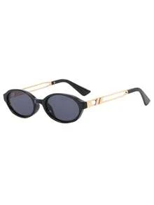 1 chiếc kính thời trang nam kiểu dáng mới, gọng oval nhỏ, càng kính bằng kim loại, phù hợp cho đi biển, du lịch và đi làm hàng ngày, đa năng. - Nhiều màu - Xem 2