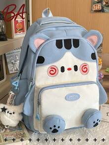 多隔层卡通猫咪学院风尼龙双肩包女款;可容纳15.6英寸笔记本电脑的笔记本电脑背包;多口袋轻便书包;大容量旅行包;多功能书包;方便通勤的日常背包,适合学生、初中生、高中生、护士、教师、商务人士、旅行度假、商务出行、日常通勤、购物、办公、约会、徒步、训练、工作、生日礼物、节日礼物。 - 彩色 - 查看 13