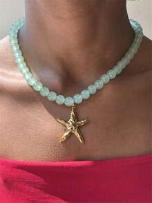 Multi-Layer Beach Vacation Necklace For Women, Fashion Starfish & Shell Beaded Necklace, Bohemian Ocean Series - Necklace - View 8