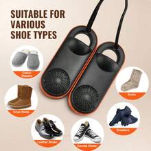 Portable Shoe Dryer, Electric Boot Dryer, Deodorizing Boot Heater/Dryer With Fast And Even Drying Function, Suitable For Cotton Slippers, Snow Boots, Leather Shoes, Canvas Shoes, Black And Orange Shoes. - Black - View 4