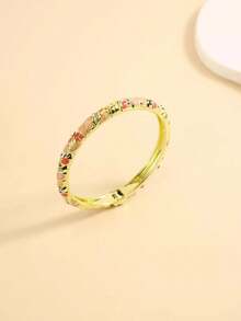 14K Gold Plated Fashionable Casual Versatile Commute Vintage Colorful Bracelet For Women - Yellow Gold - View 20