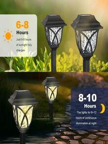 6/4/2/1 Peça Luz Solar Externa Luz Solar Multicolorida Holofote de Paisagem Solar Natal Casamento Festa Reunião Familiar Quintal Jardim Portão Cerca Caminho Pátio Luz de Atmosfera - Amarelo - Visão 6