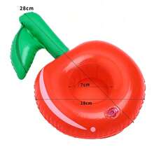 1个充气单/双樱桃杯托，水上漂浮饮料杯垫，适用于泳池派对、游泳池饮料架 - 1pcs - 查看 8