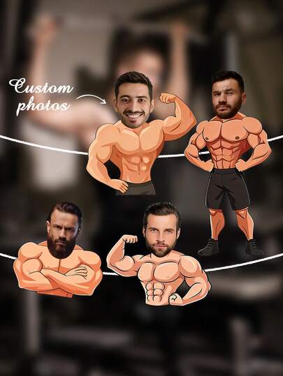 Banner personalizado con foto de hombre musculoso, decoración divertida personalizada para despedida de soltero, adecuado para cumpleaños. Banner personalizado con foto de hombre musculoso, regalo personalizado para despedida de soltero, decoración interesante para el novio