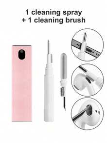 Limpiador de pantalla multiusos, kit de limpieza de pantalla portátil, adecuado para pantallas de automóviles, teléfonos inteligentes y tabletas, juego de limpieza de teléfonos, spray de limpieza de pantallas, solución de limpieza de pantallas táctiles, herramientas de limpieza de pantallas, kit de limpieza de pantallas de computadoras portátiles, limpiador de pantallas de TV, limpiador de tabletas e iPads, limpiador de monitores - Negro - Ver 24