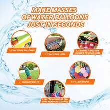 Summer Water Play Balloon Set, Self Sealing Water Bomb Balloons In Tropical Colors, Thickened Latex Design For Outdoor Gathering And Pool Fun - 彩色 - 查看 9