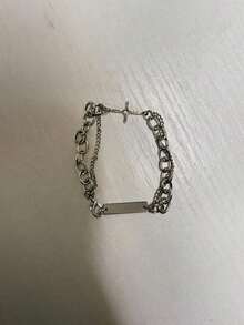 1pc Vintage Fashion Bracelet, Hip-Hop Style Cross Pendant, Suitable For Daily Wear Halloween Fathers Day Gift School Jewelry Men Y2k Accessories Goth Chains Jeans Accessories Gothic Jewellery Back To School Street Halloween Accessories Punk 4OJ8 - Silver - View 6