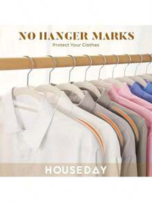 Bộ 20 móc treo quần áo LugoBox bằng nhung, móc treo quần áo có móc xoay màu vàng hồng, chống trượt và tiết kiệm không gian, dày 0,2 inch, dài 17,1 inch, thích hợp để treo áo khoác, áo sơ mi, váy, cà vạt, quần tây. - Xem 6