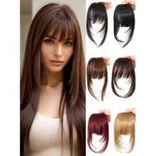 Tóc giả mái xéo bằng sợi tổng hợp, kiểu dáng châu Âu và Mỹ dành cho nữ, với phần mái bằng sợi chịu nhiệt cao. - Nhiều màu - Xem 1