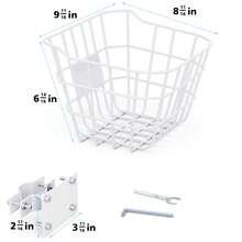 Sturdy Steel Front Bicycle Basket With Fixed Bracket, Anti-Rust Design, Suitable For Installation At The Front Of Electric Bicycles, Compatible With Most Children's And Adult Bicycles On The Market - White - View 2