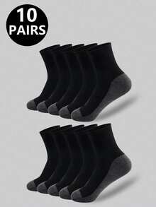 1/5/10/20 双装男士灰色中筒袜，防臭、透气、舒适、四季皆宜的休闲袜 - 彩色 - 查看 18