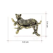 Broche léopard féroce vintage, options de couleur or/argent, texture d'impression léopard 3D + détails de base de branche, convient pour la tenue quotidienne, le costume, la décoration de sac, l'accessoire mode pour les fêtes et les déplacements, broche chic polyvalente pour toutes les saisons - broche - Voir 6