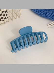 1个黑色大号发爪夹，哑光鲨鱼齿设计发饰，时尚百搭夏季头饰发夹 - 彩色 - 查看 9