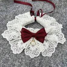 Collier détachable à motif floral avec nœud papillon mignon pour chat, beau et élégant, avec clochette, convient aux chats d'intérieur, chatons, petits chiens, chiots et autres petits animaux de compagnie, accessoires pour chat - Multicolore - Voir 15