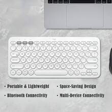 Logitech Bluetooth Wireless Keyboard, Efficient Office Work Anytime Anywhere, One-Key Multi-Device Switching, Ultra-Thin Portable, Compatible With IPad, Tablet, Laptop, Phone - View 3