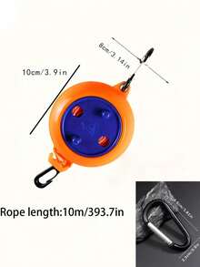 1条10米防风可伸缩晾衣绳，便携式晾衣架，适用于露营、旅行和居家晾衣架 - 彩色 - 查看 3