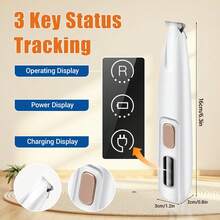 Máy cắt móng cho thú cưng có đèn LED - Bộ dụng cụ chăm sóc thú cưng đa năng bằng điện: Độ ồn thấp, chống nước, có thể sạc lại; Thích hợp để cắt móng, lông tai, mặt, lông vùng hậu môn và mắt. Dung lượng pin 500mAh. - Xem 8