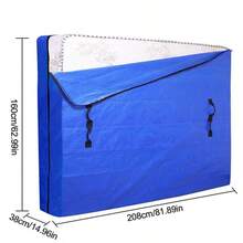Waterproof Mattress Storage Bag – Heavy Duty Moving Cover With Zipper & 2Handles - Azul - Ver 2