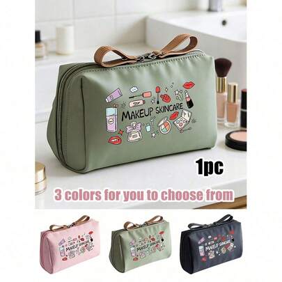 Túi đựng mỹ phẩm và đồ dùng cá nhân du lịch dễ thương dành cho nữ - Túi đựng đồ nhẹ, có thể gấp gọn, khóa kéo, túi đựng đồ dùng cá nhân du lịch xách tay cho nữ, túi đựng son môi, ví đựng tiền xu, hộp đựng đồ trang điểm lớn dùng hàng ngày, đi spa, du lịch - Bền chắc, thích hợp làm quà tặng cho thói quen chăm sóc da.
