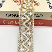 10 thước vải ren voan gợn sóng thêu, rộng 5cm, vật liệu may vá thủ công dùng để viền quần áo, phụ kiện tóc, trang trí nhà cửa, trang trí ngày lễ. - 10 thước ren thêu - Xem 8