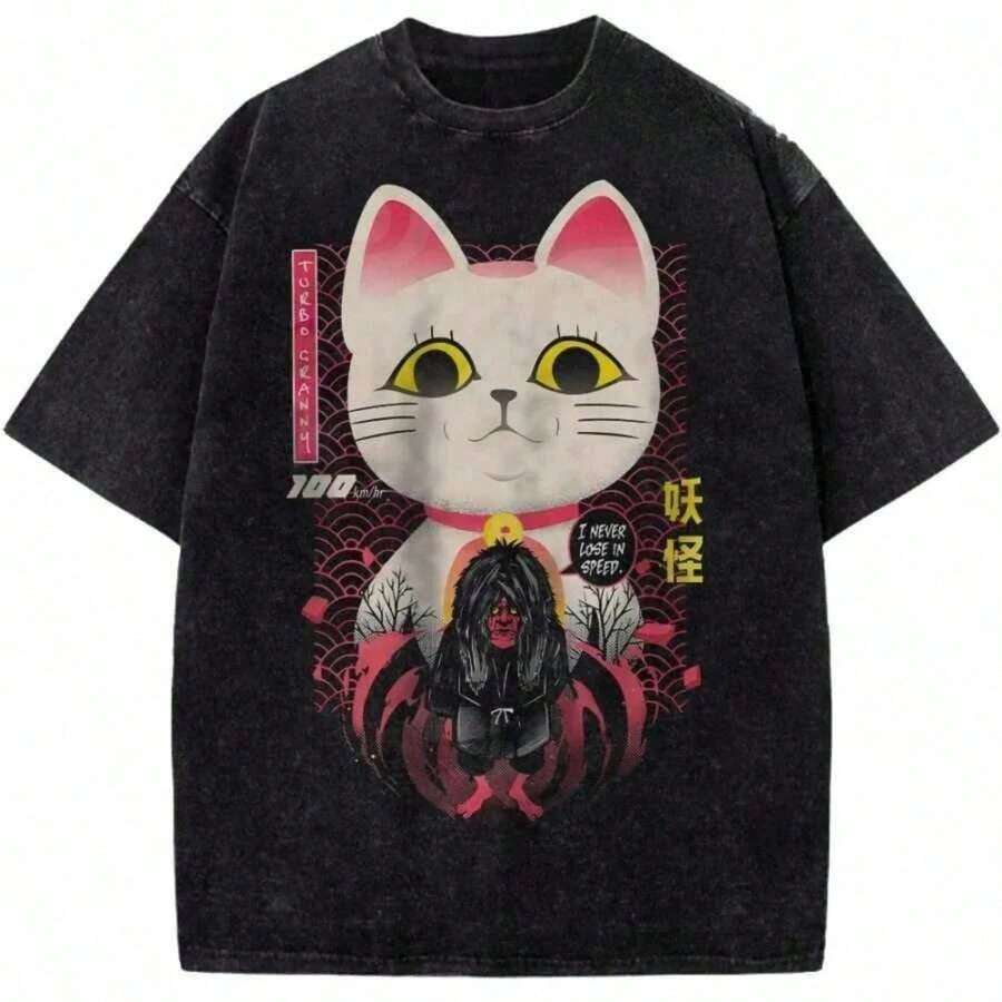 It's TV Time Tenna T-Shirt Simple T-Shirts Short Sleeves Aesthetic Tops Beach Cotton Round Neck Oversize Teessummer Outfits For Women - 黑色 9 - 查看 1