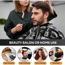 Professional High-Quality Hair Cutting Cape, With Adjustable Neck Closure And Anti-Static Fabric - Fashionable Black & White Cutting Tool Pattern - Suitable For Salon And Home Use, Home Haircutting Tool - Multicolor - View 7