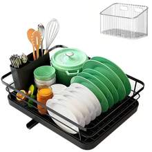 Giá phơi bát đĩa đặt dưới bồn rửa, giá đựng bát đĩa chia ngăn, giá để ráo bát đĩa trên mặt bàn bếp. - Nhiều màu - Xem 9