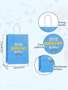 6个/套父亲节礼品袋，父亲节主题设计，结实耐用的纸质包装，适合父亲节、父亲生日、父亲节派对礼物，完美的父亲节礼品袋。 - 均碼 - 查看 11