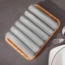 5/10/15/20 Pack/Magic Cleaning Cloth Thickened Double Sided Metal Wire Cloth Kitchen Dishwashing Cloth Pot And Bowl Cleaning Cloth Towel Cleaning Tools # Home Essentials, Kitchen, Household Items - Silver - View 8