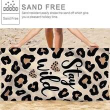 1pc Extra Large & Ultra SoftMicrofiber Beach Towel - "StayWild" Leopard Print, Quick Dry,Super Absorbent, Lightweight,Sand-Free, Ideal For Beach, Pool,Camping & Travel, Valentine's Gift,Beach Essential InspirationalDesign | Plush Absorbent Towel - 2 - View 3