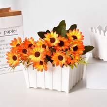 Artificial Flower Fence Decoration Simple Style Plastic Flower Pot Succulent Plant Potted Art Flower Arrangement Basket, 1PC - A - View 5