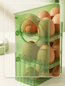 Egg Storage Box, Egg Holder, Egg Organizer, Kitchen Refrigerator Egg Rack, Space-Saving Design, Suitable For Kitchen Countertop, Cabinet, Refrigerator Side Door, Kitchen Storage Box And Cabinet, Kitchen Accessories, Refrigerator Storage Box, Snack Box, Spice Jar, Eggs, Fruits - Multicolor - View 9