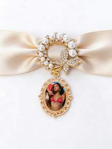Custom Photo Pearl Butterfly Brooch, Personalized Rhinestone Photo Frame Badge, Customizable Picture Brooch Pin For Clothing & Bags, Ideal For Memorial Gifts & Daily Wear, Suitable For Women, Teens & Family Members, Perfect For Easter, Mother's Day & Memorial Gifting, Versatile As Brooch Pin, Bag Charm & Photo Keepsake - Multicolor - View 8