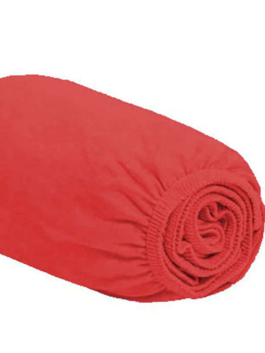 Single Fitted Sheet With Elastic All Around, Micropercal Flex 400 Thread Count, Soft Touch, Single, Double, Queen, King - 紅色 - 查看 1