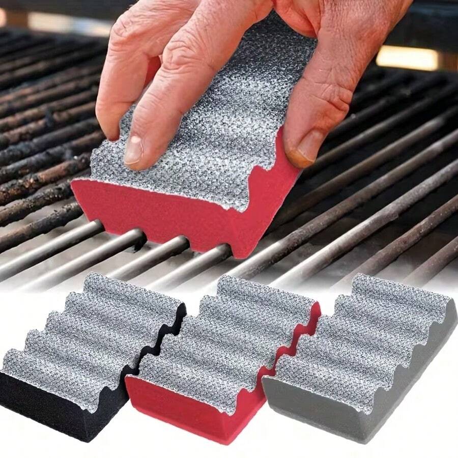 1 pezzo Tampone abrasivo doppia faccia resistente - Design anti-ruggine, adatto per griglie da esterno, lavaggio di lavandini da cucina, teglie e pentole in metallo