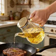 Glass Oil Bottle, Leak-Proof Oil Pot, Home Kitchen Seasoning Bottle, Large Capacity Soy Sauce Vinegar Oil Can, With Stainless Steel Lid - View 3