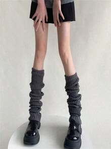 70cm Knitted Yoga Leg Warmers Women, Thick Thermal Over--Knee Leg Warmers, Autumn/Winter CP0L FDMK - 白色 - 查看 7