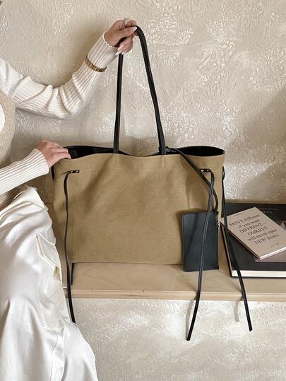 Original Design Retro Canvas Bag, Y2K Fashion Commuter Large Capacity One Shoulder High-Quality Tote Bag,