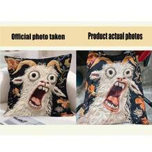 1 Funny Screaming Goat Pillowcase, 18x18 Inch Short Plush Pillowcase, Abstract Modern Animal Print With Zipper Closure, Suitable For Home Decor | Party | Wedding | Lounge | Office, Christmas Exchange Gift, Holiday Decoration (Pillow Not Included) - Multicolor - View 8