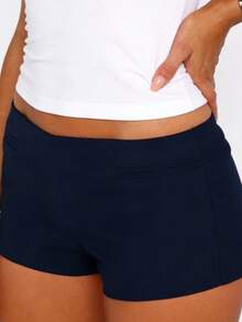 Y2k Low Rise Booty Shorts For Women Micro Mini Fitted Shorts Hot Pants Going Out Bottoms Streetwear Women's Low Rise Booty Shorts Y2k Skinny Micro Mini Shorts Summer Hot Pants - 藍色 - 查看 2