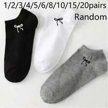 Casual Versatile Bowknot Invisible Ankle Socks - Multicolor - View 13
