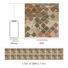 Vintage Distressed Adhesive Thick Matte PVC Floor/Wall Sticker, Retro Cracked European Tile Decal For Kitchen, Bathroom, Laundry Room, RV - Perfect For DIY Home Decor - Style A - View 13