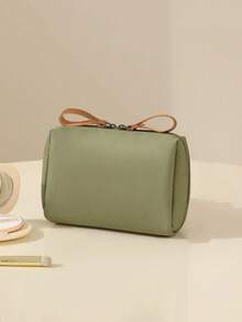 1 chiếc túi đựng mỹ phẩm tối giản di động dành cho nữ, túi xách nhẹ, túi đựng đồ trang điểm, túi đựng mỹ phẩm du lịch, ví đựng tiền xu, túi đựng đồ trang điểm, túi đựng đa chức năng, thích hợp để đựng tiền xu, mỹ phẩm, son môi, băng vệ sinh, khăn giấy và các vật dụng nhỏ khác, lý tưởng cho phụ nữ đi công tác, du lịch, nghỉ mát, sinh viên trở lại trường, cũng thích hợp làm quà tặng cho bạn bè, ngày Valentine. - Màu xanh lá cây đậm - Xem 5